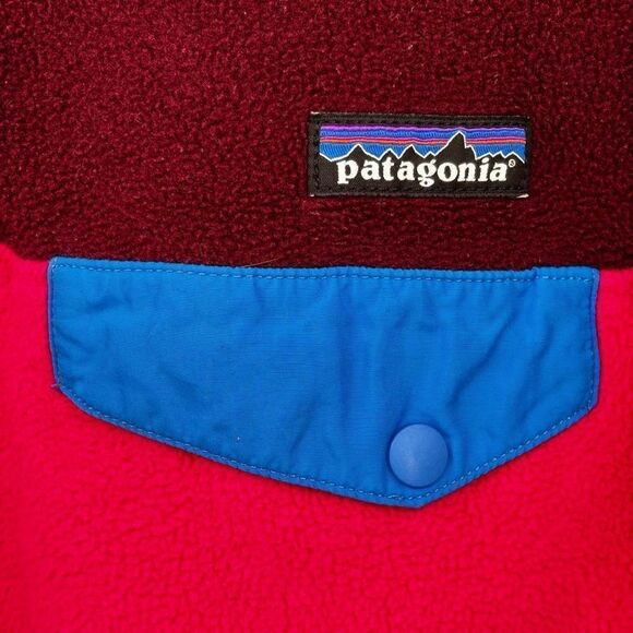 Patagonia Synchilla Snap-T Pullover Fleece Jacket Burgundy/Pink/Blue Size Small - Picture 7 of 8